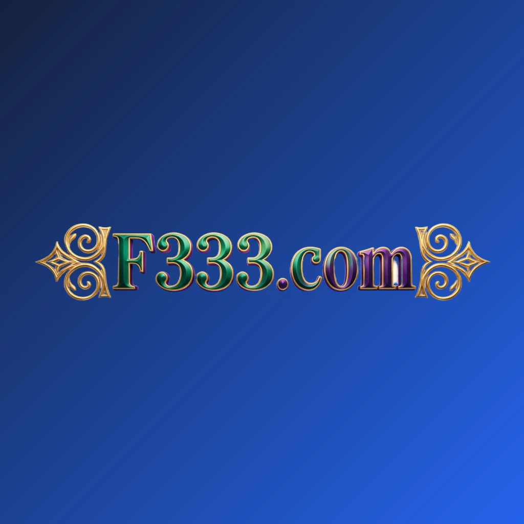 Luxury colorful horizontal rectangular wordmark logo for F333.com with bold serif typography in rich emerald, violet, and gold palette, featuring elegant glowing ornaments on a transparent background